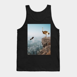 Ostrich standing on Cliff Tank Top